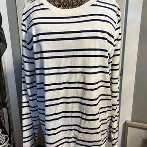 J. Crew Navy and White Striped Top